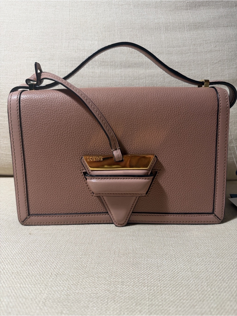 Loewe Pink Leather Barcelona Puzzle-Accent Top Handle Bag - Picture 16 of 16